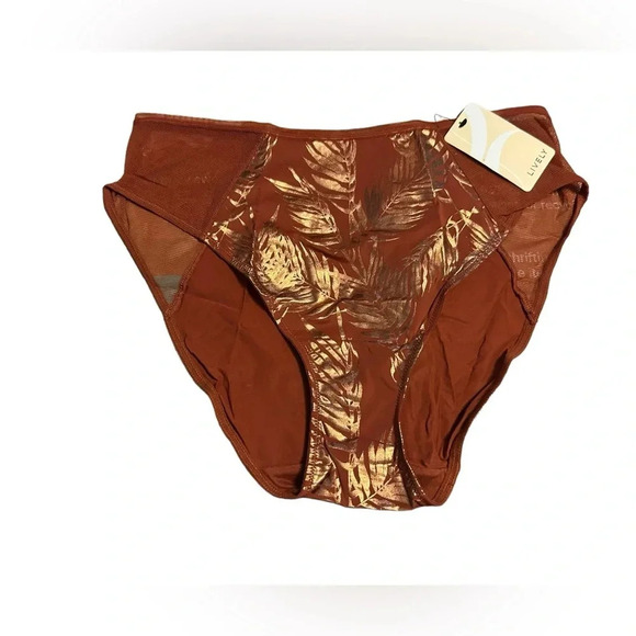 NWT Lively Metallic Palm Mesh High Waist Bikini - Picture 1 of 4